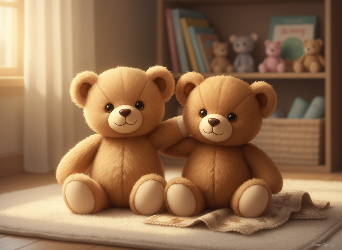 Two friendly bears representing safe and respectful cuddle sessions