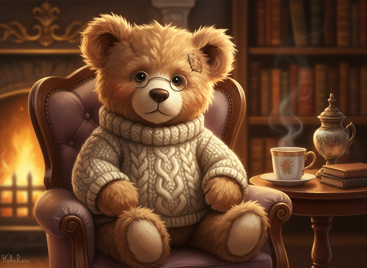 A wise cuddle wizard bear ready to answer your questions